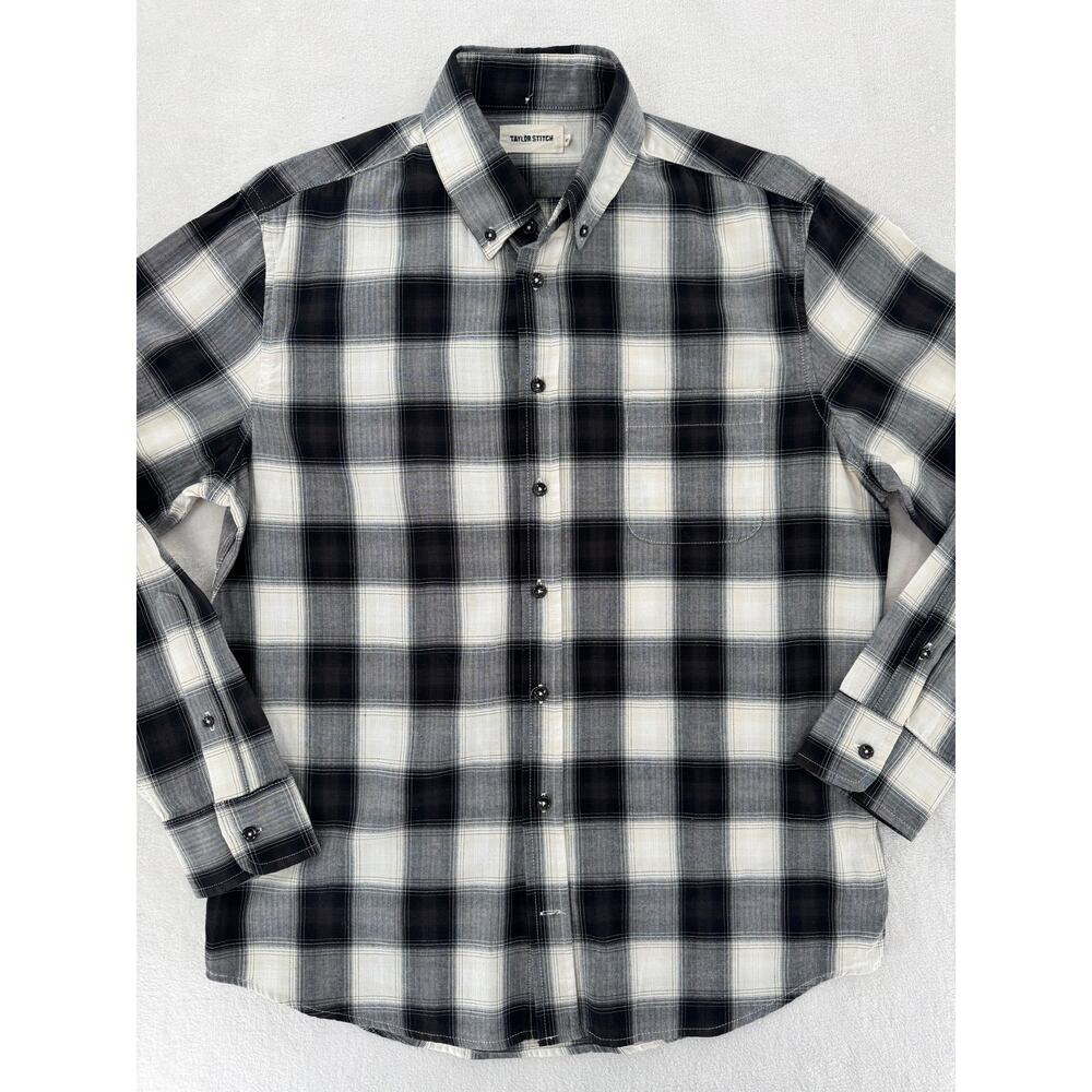 Taylor Stitch The Jack Everyday Oxford Coal Herringbone Check Shirt 40 M - Picture 3 of 7